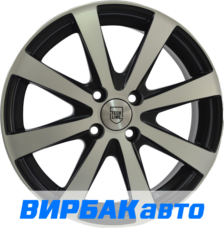 Купить литые диски TECH-LINE 634 16" PCD 4/100 6j ET 37 ЦО 60,1, черный ...